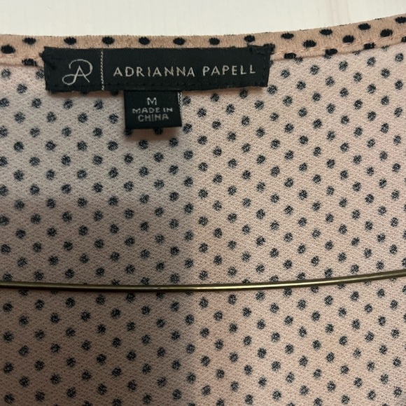 Adrianna Papell Women's Pink Polka Dot Top Size M - Picture 2 of 3